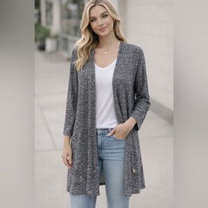 Charlotte Russe Gray Long Open-Front Cardigan Women’s One Size